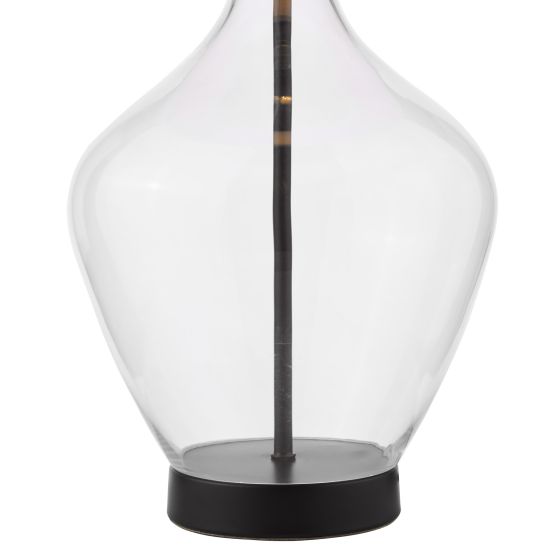 Där Lighting Drago Table Lamp Glass And Matt Black With Shade