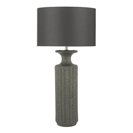 Där Lighting Dugan Table Lamp Black Volcanic Glaze With Shade