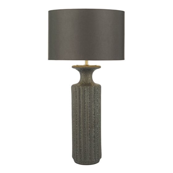 där lighting Dugan Table Lamp Black Volcanic Glaze With Shade