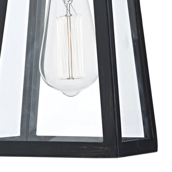 Där Lighting Duval Outdoor Wall Light Black Glass IP43