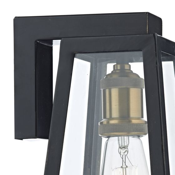 Där Lighting Duval Outdoor Wall Light Black Glass IP43