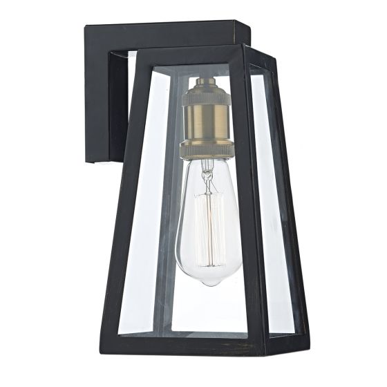 Där Lighting Duval Outdoor Wall Light Black Glass IP43