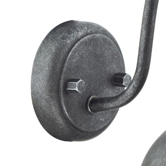 Där Lighting Dynamo Outdoor Wall Light Aged Iron Glass IP44