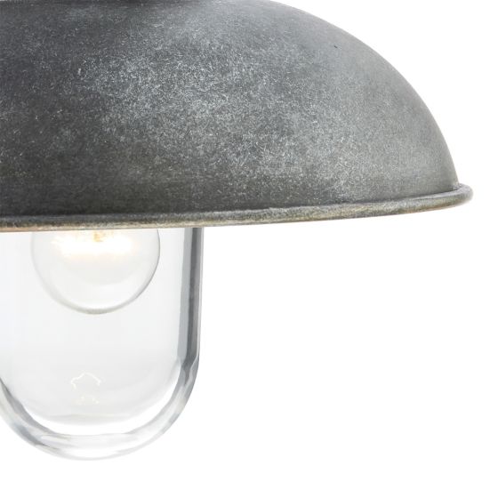 Där Lighting Dynamo Outdoor Wall Light Aged Iron Glass IP44