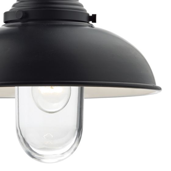 Där Lighting Dynamo Outdoor Wall Light Matt Black Glass IP44