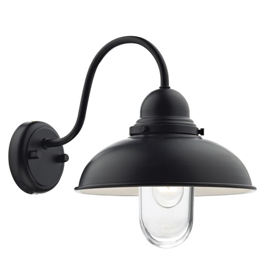Där Lighting Dynamo Outdoor Wall Light Matt Black Glass IP44