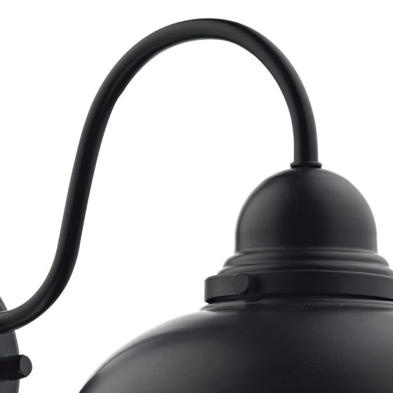 där lighting Dynamo Outdoor Wall Light Matt Black Glass IP44