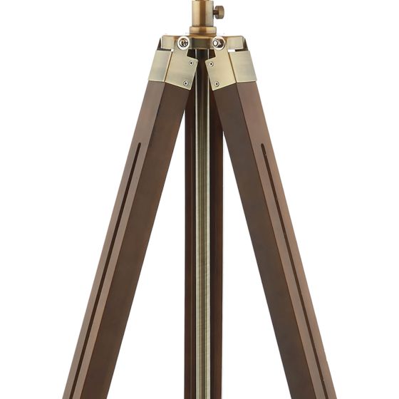 Där Lighting Easel Tripod Floor Lamp Dark Wood Antique Brass With Shade