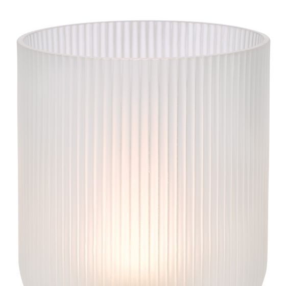 Där Lighting Echo Rechargeable Table Lamp Polished Chrome And Ribbed Glass LED