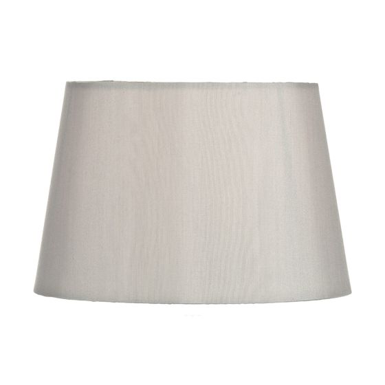 där lighting Edith Silver Faux Silk Tapered Drum Shade 23cm