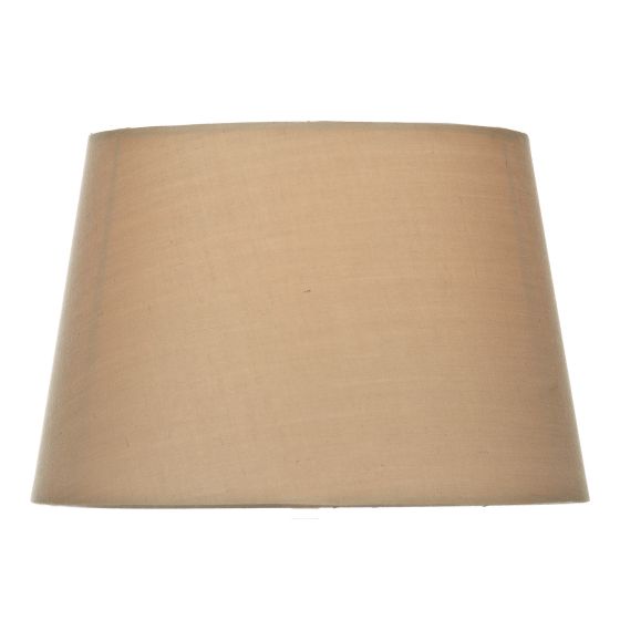 där lighting Edith Taupe Faux Silk Tapered Drum Shade 23cm