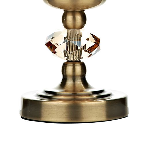 Där Lighting Edith Touch Table Lamp Antique Brass Complete With Shade