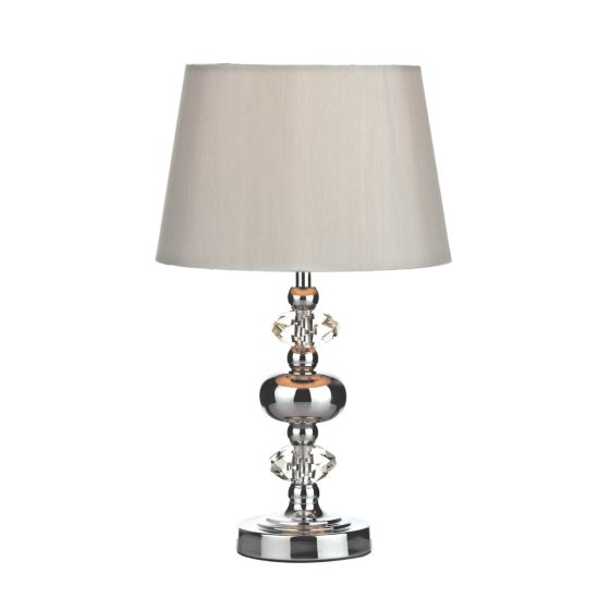 där lighting Edith Touch Table Lamp Polished Chrome with Shade