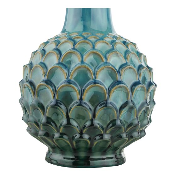 Där Lighting Edlyn Table Lamp Blue Reactive Glaze With Shade