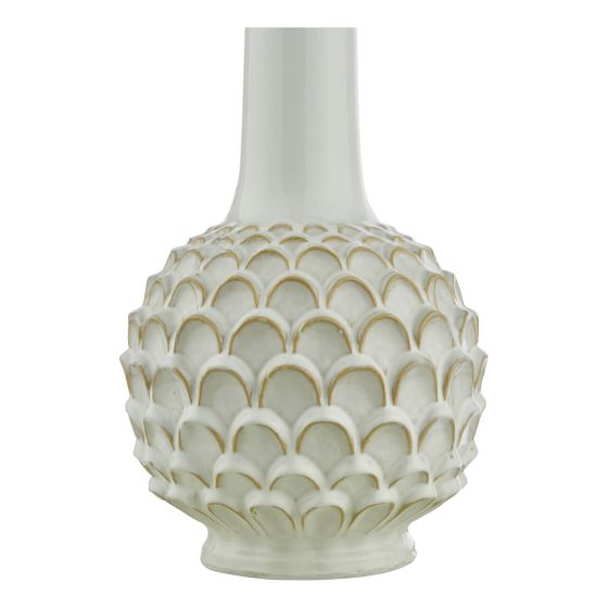Där Lighting Edlyn Table Lamp White Reactive Glaze With Shade