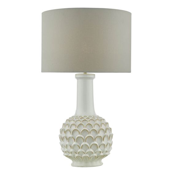 där lighting Edlyn Table Lamp White Reactive Glaze With Shade