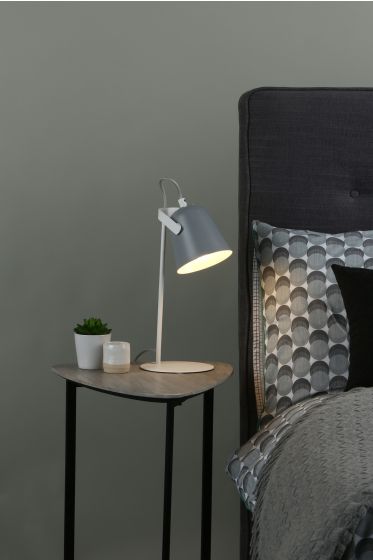 Där Lighting Effie Table Lamp Soft Matt Grey And White