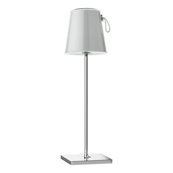 Där Lighting Egor Rechargeable Table Lamp Polished Chrome And Colour Changing LED
