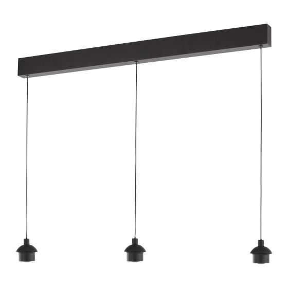 Där Lighting Eileen 3 Light Bar Pendant Matt Black LED - Fitting Only