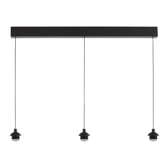 Där Lighting Eileen 3 Light Bar Pendant Matt Black LED - Fitting Only
