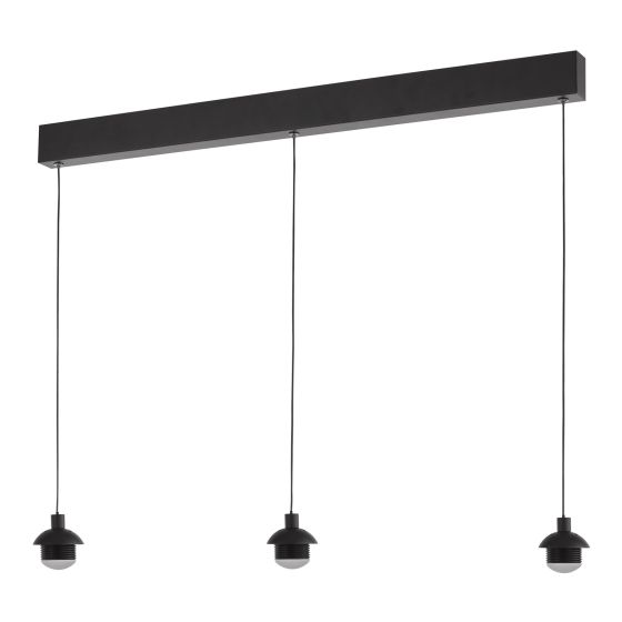 där lighting Eileen 3 Light Bar Pendant Matt Black LED - Fitting Only