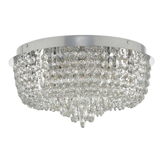Där Lighting Eitan 9 Light Beaded Flush Clear And Polished Chrome
