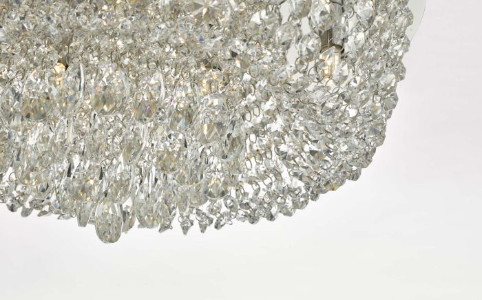 Där Lighting Eitan 9 Light Beaded Flush Clear And Polished Chrome