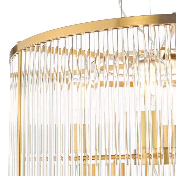 Där Lighting Eleanor 15 Light Chandelier Natural Brass Glass