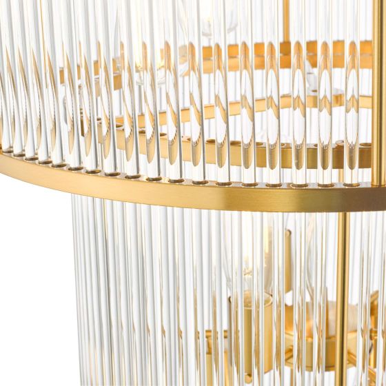 Där Lighting Eleanor 15 Light Chandelier Natural Brass Glass
