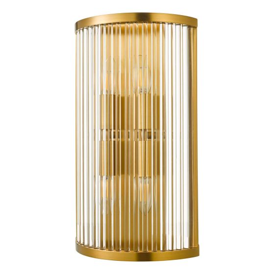 Där Lighting Eleanor 4 Light Wall Light Natural Brass Glass