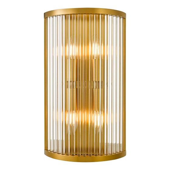 Där Lighting Eleanor 4 Light Wall Light Natural Brass Glass