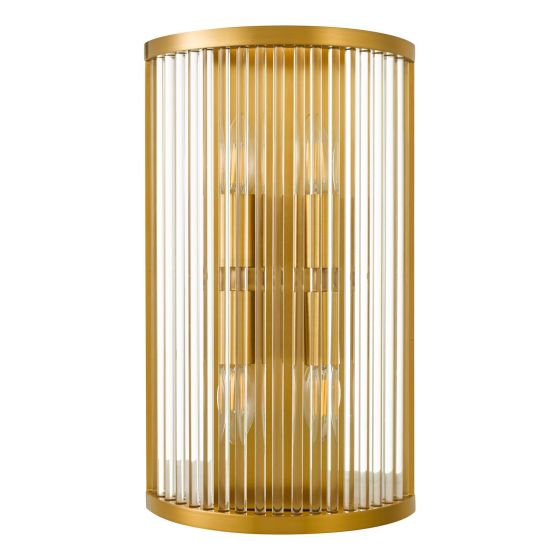 Där Lighting Eleanor 4 Light Wall Light Natural Brass Glass