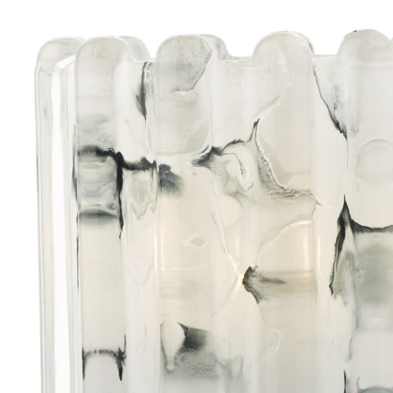 Där Lighting Elf Touch Table Lamp Polished Chrome With Ribbed Glass