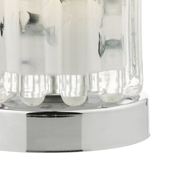 där lighting Elf Touch Table Lamp Polished Chrome With Ribbed Glass