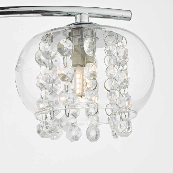 där lighting Elma 3 Light Semi Flush Polished Chrome Glass