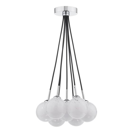Där Lighting Elpis 7 Light Cluster Pendant Polished Chrome & Confetti Glass