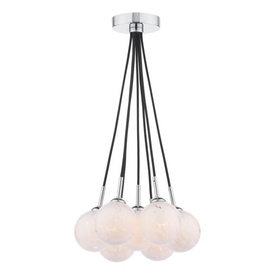 där lighting Elpis 7 Light Cluster Pendant Polished Chrome & Confetti Glass