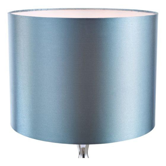 Där Lighting Elsa Table Lamp Polished Chrome Blue Mosaic With Shade