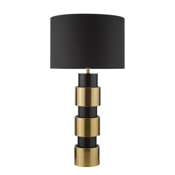 Där Lighting Elwyn Table Lamp Satin Gold And Satin Black With Shade