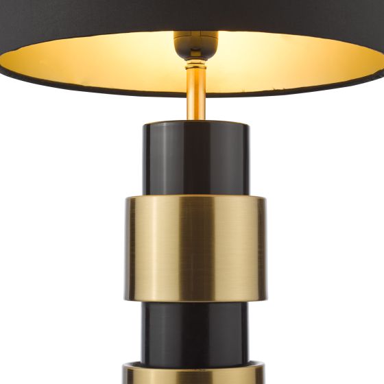 Där Lighting Elwyn Table Lamp Satin Gold And Satin Black With Shade
