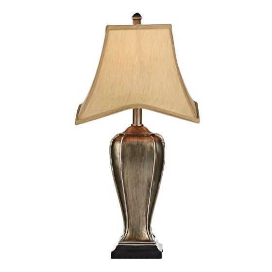 där lighting Emlyn Table Lamp Silver/Gold With Shade