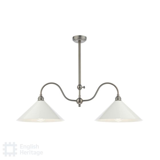 där lighting English Heritage Audley End 2 Light Bar Pendant Bronze and Cream