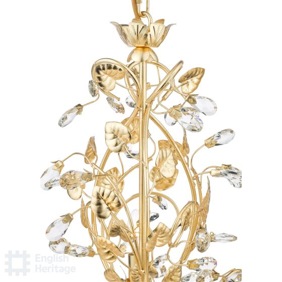 Där Lighting English Heritage Audley End 3 Light Pendant Gold Leaf