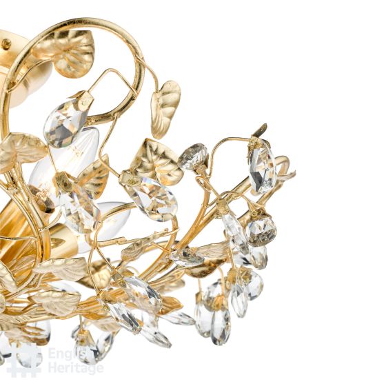 Där Lighting English Heritage Audley End 5 Light Semi-Flush Gold Leaf