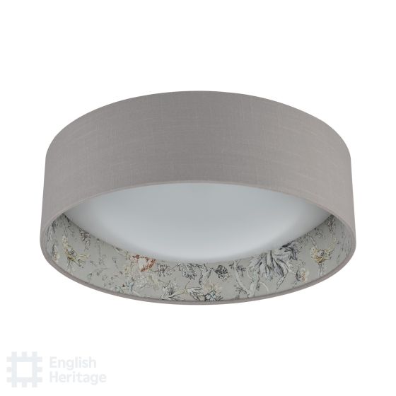 Där Lighting English Heritage Birch 2 Light Flush Taupe And Multi Coloured