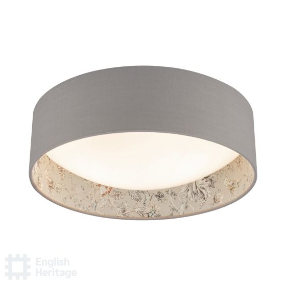 där lighting English Heritage Birch 2 Light Flush Taupe and Multi Coloured