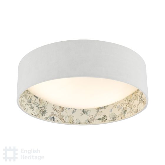 där lighting English Heritage Delft 2 Light Flush Ivory and Multi Coloured