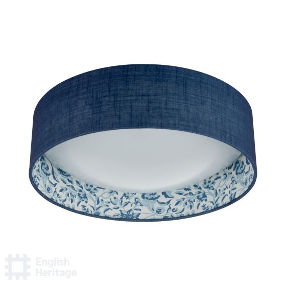 Där Lighting English Heritage Down House 2 Light Flush Blue And Multi Coloured