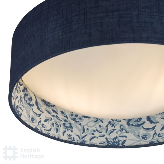 Där Lighting English Heritage Down House 2 Light Flush Blue And Multi Coloured