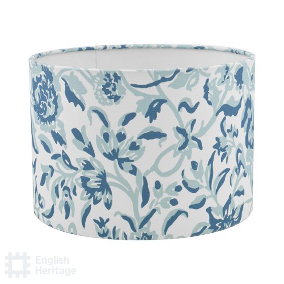 Där Lighting English Heritage Down House Blue Cotton Drum Shade 26cm